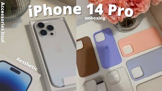 iPhone 14 Pro (silver) | aesthetic unboxing + accessories