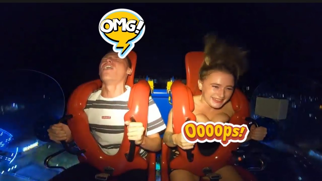 Beautiful Girl On Slingshot Ride 🔥 Part 22 #slingshot #slingshotchallenge  