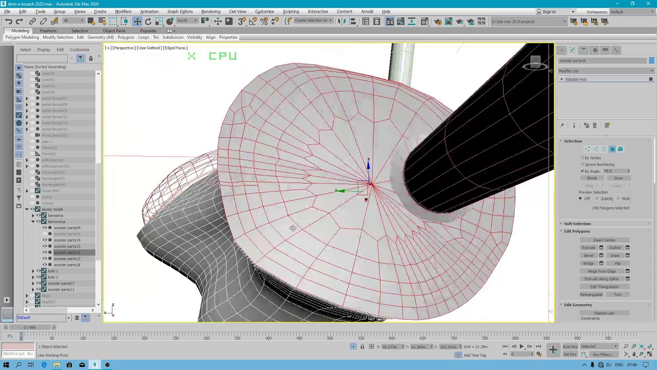 3ds max 2020 - split vs detach - Polski tutorial