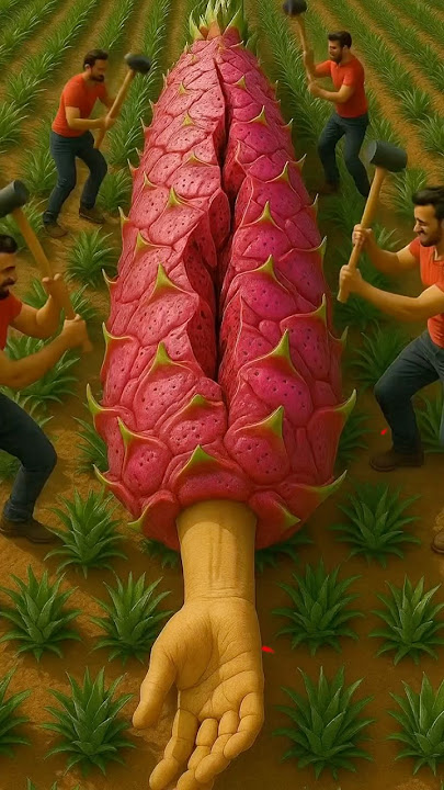 rescue piq from giant dragon fruit #animals #shorts #funny #nature