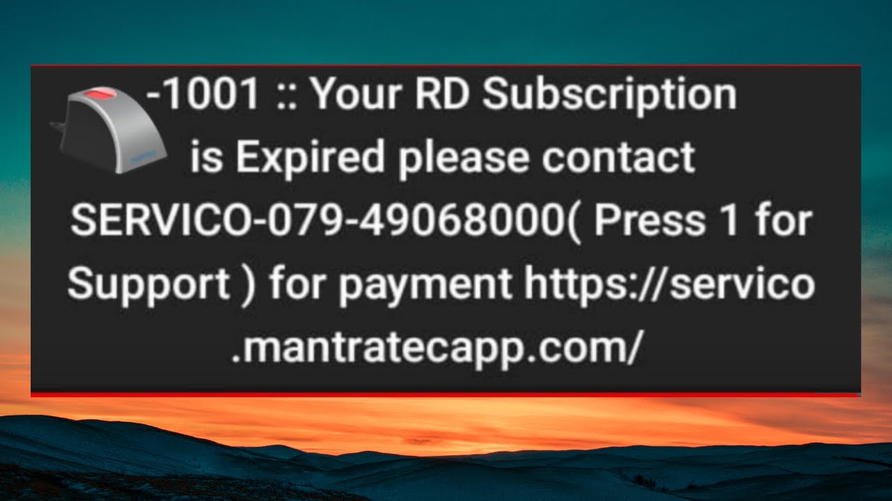 mantra rd services recharge/error 1001 problem - YouTube