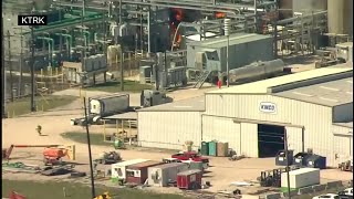 Raw Video: Chemical Plant Fire Rages In Crosby Texas Two Chemical Plant Explosions In Crosby Texas