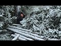 Will i stay warm in this laavu shelter winter camping in snowfall bushcraft