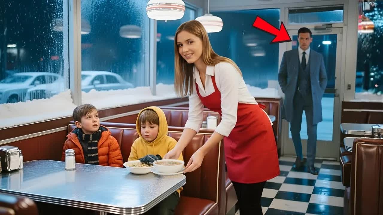 Waitress shelters two freezing hungry boys—next day, a CEO claims her as his wife