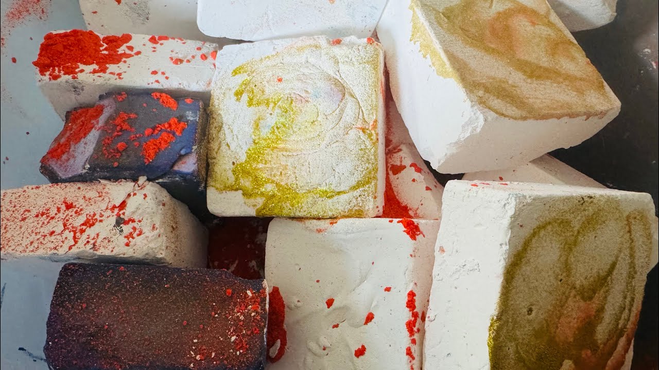 Dyed & Fresh Crunchy Crumbly Chalk Crush+ Description/OddlySatisfying/ASMR/fyp
