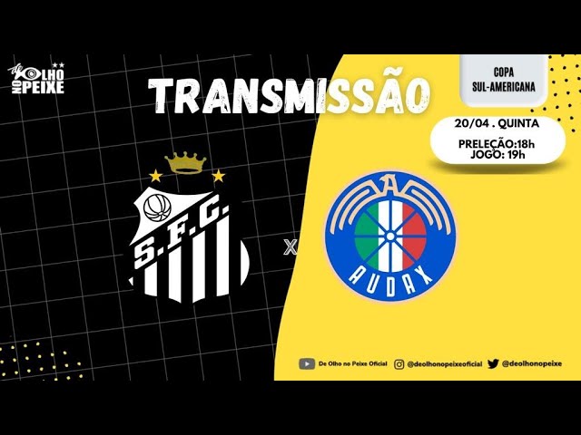 Jornada Esportiva - SANTOS FC X AUDAX ITALIANO, Alô, alô Nação Santista!  Não há distância que nos separe! Quarta-feira (24/05), às 21h00, pelo grupo  E da CONMEBOL Sudamericana, AUDAX ITALIANO LA