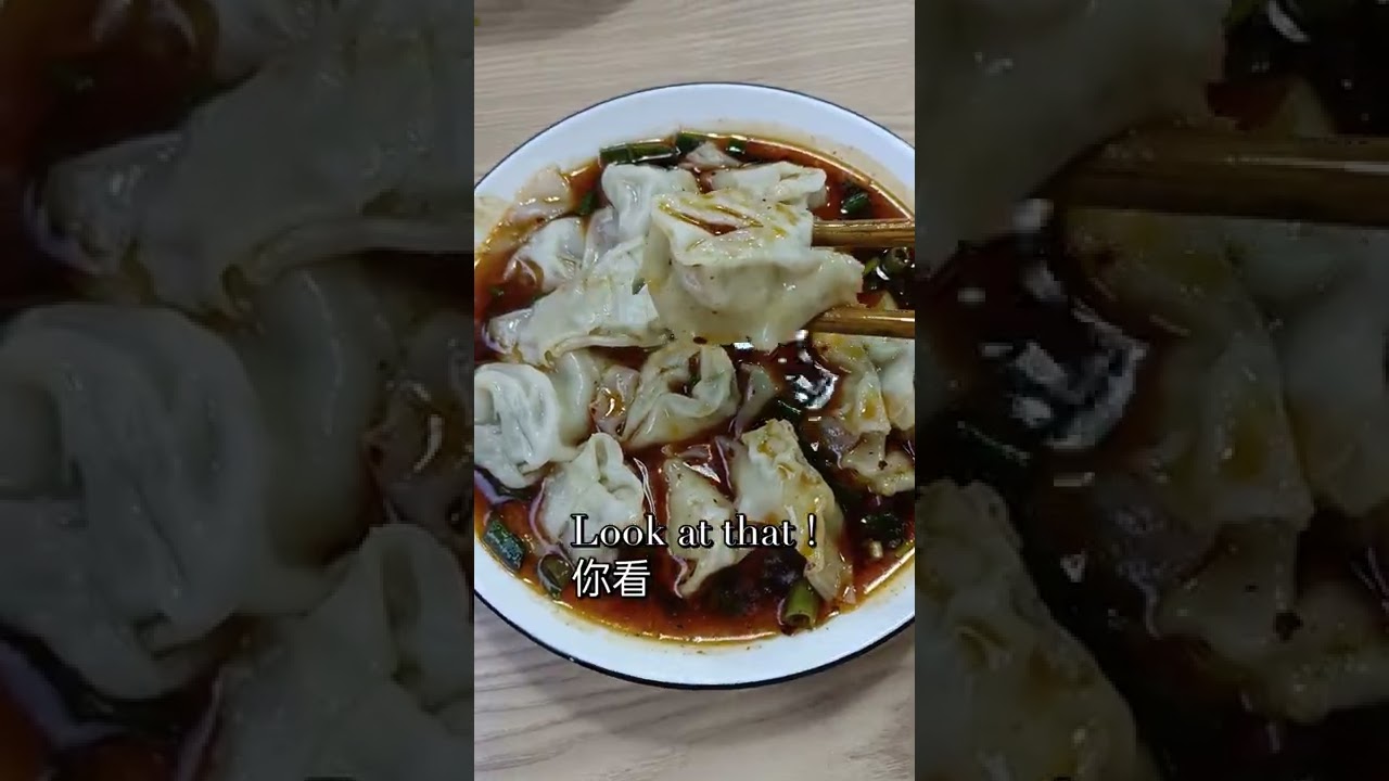 DELICIOUS spicy wontons in China  #shorts #foodlife #foodie #foodlover #food #wontons