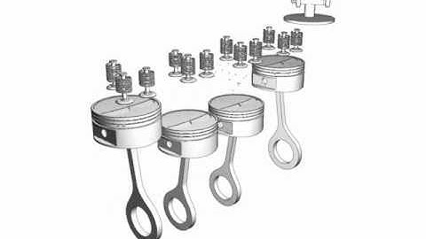 4 Cylinder Engine - 3d Animation (WIP)