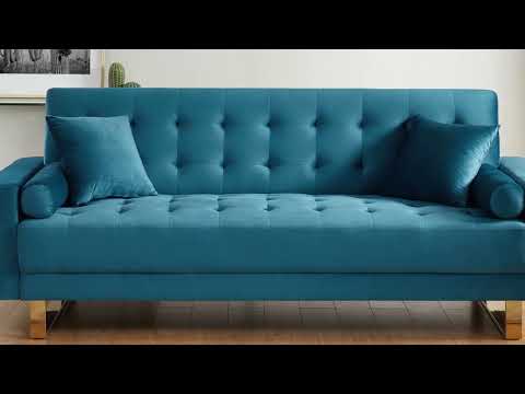 Canapé velours bleu canard collection Chic