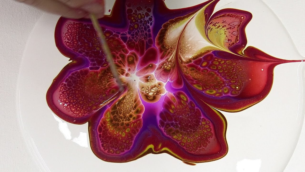 (602) Modified bloom ~ Acrylic pour painting ~ Fluid art technique ~ # ...