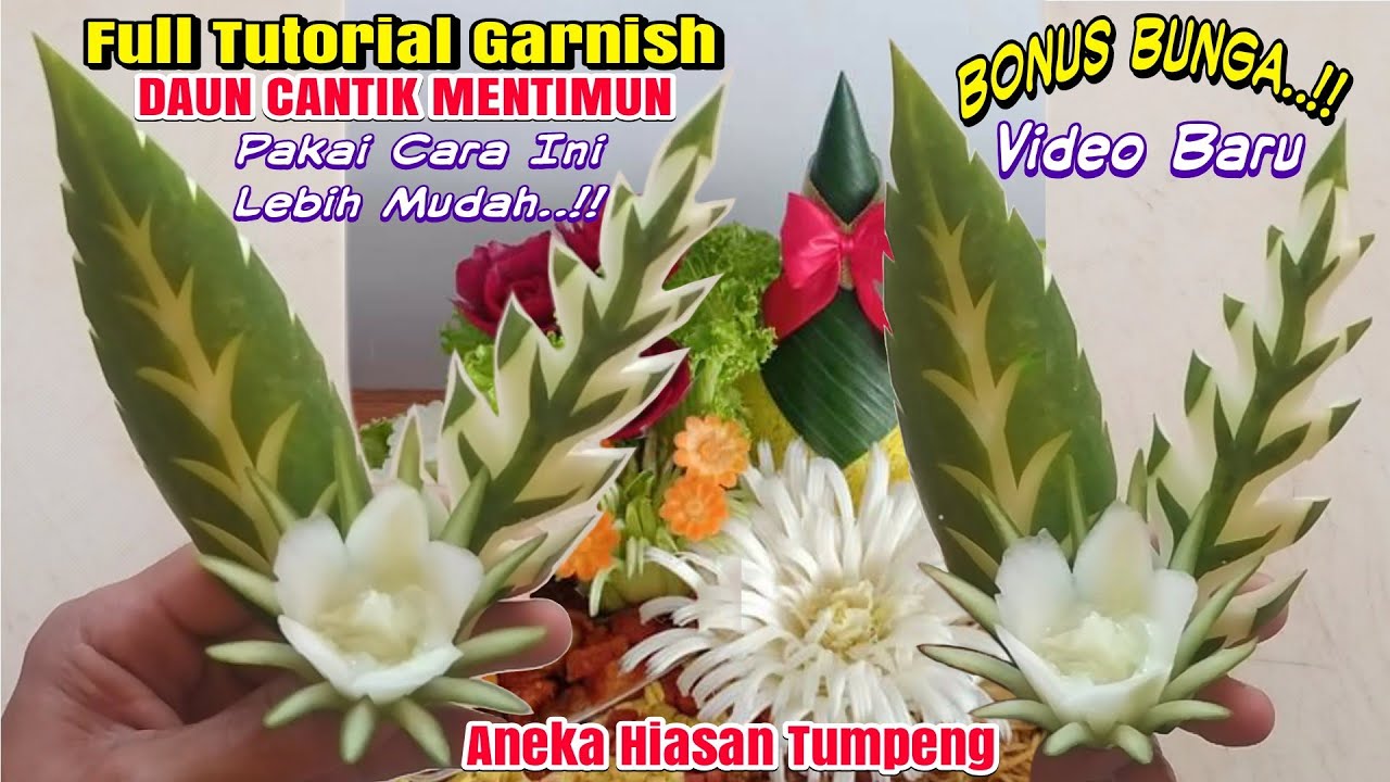 Coba Teknik Ini Bund 😍 ~ Cara Mudah Menghias Tumpeng Dengan Garnish Timun | Aneka Hiasan Tumpeng