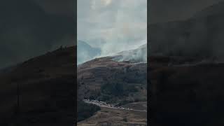 Vernon Huge Grass Fire Wind Whips Up Fire