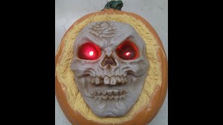 Animated Halloween Pumpkin Talking Skull Jack O' Lantern Lights Sound Movement SOLD screenshot 5