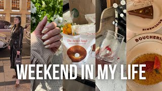 weekend vlog: grwm, homegoods haul, new nails, high protein breakfast, sunday brunch, girls night