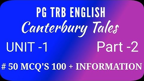 PG TRB English Unit I  Canterbury Tales Part 2 in Tamil