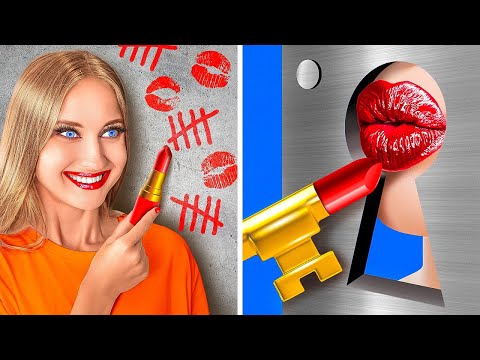 Şanssız ve Şanslı ve Aşırı Şanslı Kızlar Hapiste - 10 MAKYAJ TÜYOSU | Baştan Yarat La La Dünya Emoji