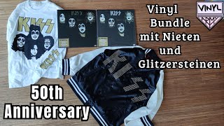 KISS 50th Anniversary Vinyl Bundle | Schallplatten Cover mit echten Glitzersteinen 😍 + Shirt & Jacke