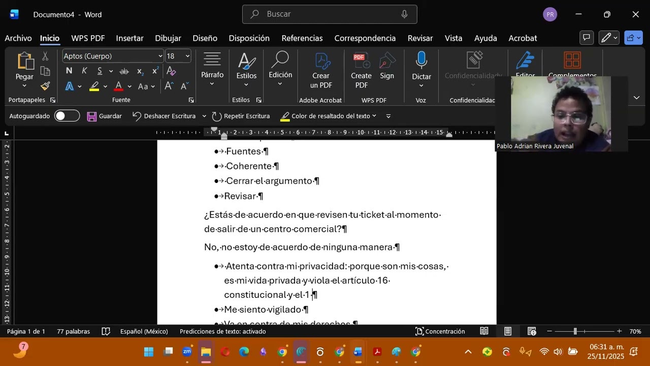 Ejemplo de construcción de argumentos