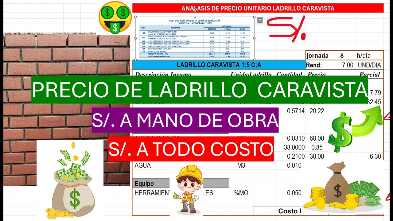 Asentado de ladrillo caravista precio M2 