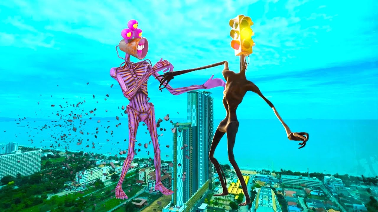 10 Siren Head y Traffic Light Head ¡En la ciudad nos persiguen!