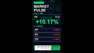 Crypto Market Pulse — Jun 17: UNI +10.17% · XRP -2.05% · SOL -2.01%