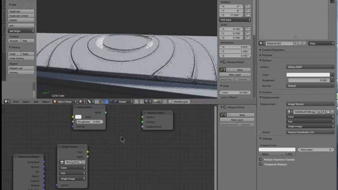 Blender tutorial adjust displacement map noise, artifact and