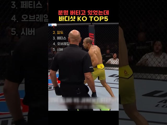 분명 버티고 있었는데 바디샷 KO TOP5