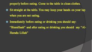 ETIQUETTE OF EATING AND DRINKING - English - Created by Fahim Akthar Ullal
