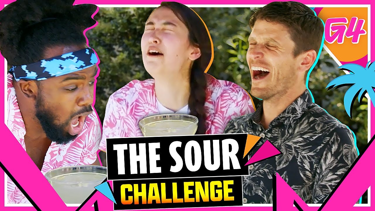 The Sour Fun Extreme Impossible Spider-man Elsa Frozen Learning Fun Sour Challenge | G4 Beach House