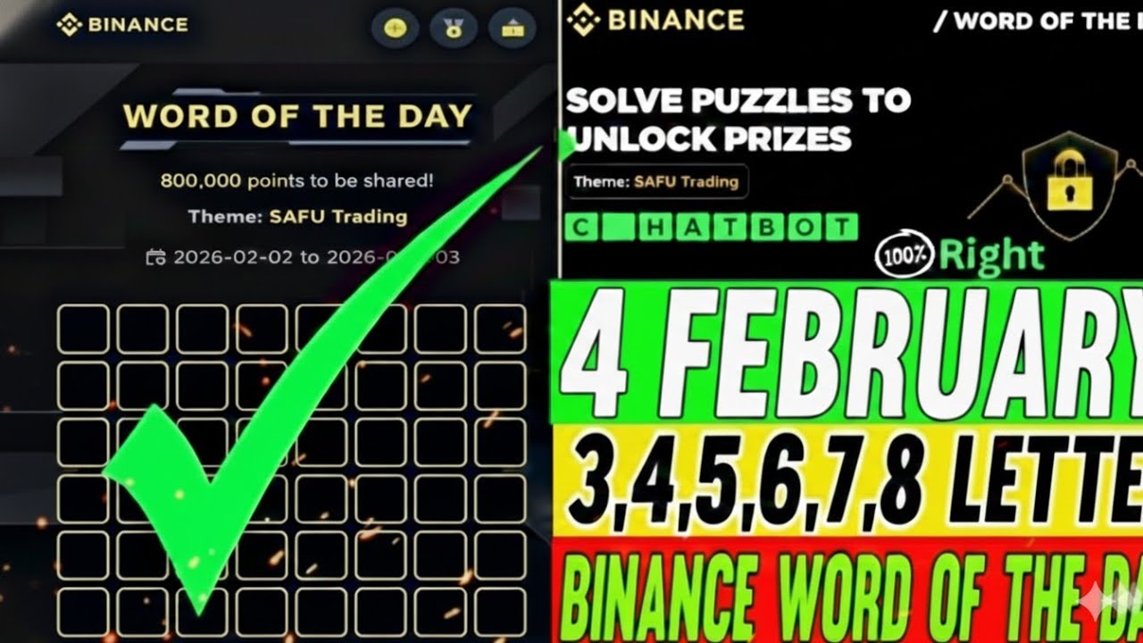 Binance Word of the day today Crypto Bitcoin theme Demo Trading wotd wodl answer 4 February