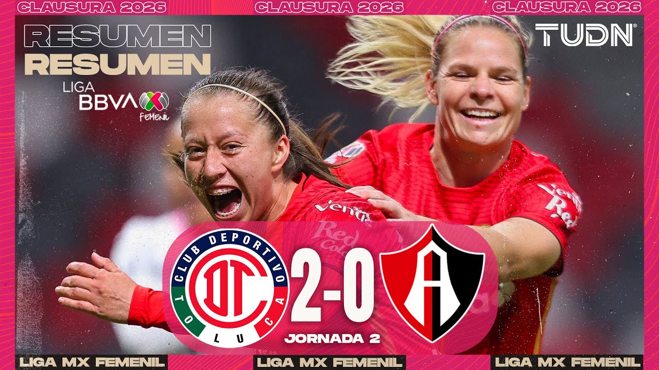 Resumen y goles - Toluca vs Atlas | Liga MX Femenil - Jornada 2 Clausura 2026 | TUDN