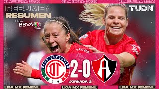 Resumen Y Es - Toluca Vs Atlas Liga Mx Femenil - Jornada 2 Clausura 2026 Tudn