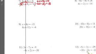 Common Core Math: Solving Linear Systems, Elimination, Multiplication Update