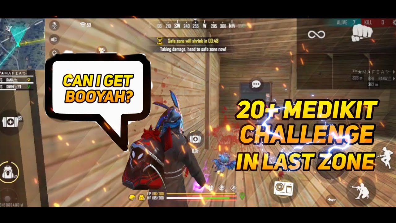 20+ medkit|| Heal Battle Challenge in Last zone|| Shubham gaming