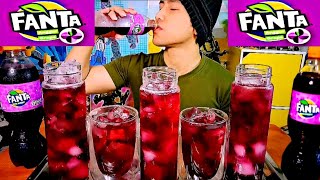 MUKBANG MINUMAN SEGAR soda fanta grape ASMR drink ice | ASMR Bottoms up soda drinking fanta grape