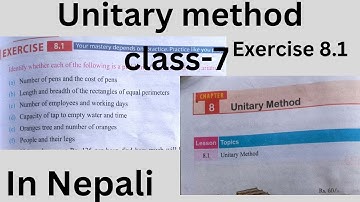 Unitary method class 7 in Nepali  || Part -01 || compulsory mathematics