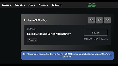 Linked List that is Sorted Alternatingly | GFG | POTD 15 march
