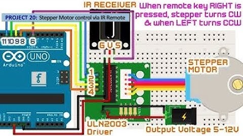 ARDUINO PROJECT 20: Stepper Motor control via IR Remote