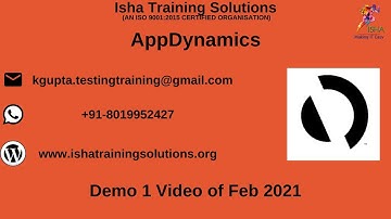 AppDynamics Demo 1 Video 20th Feb. Pls contact / whatsapp us on +91-8019952427 to enroll