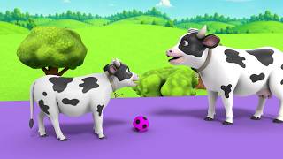 Giant Cow & Funny Animals Race on Rainbow Slide | 3D Animal Adventure for Kids | Cartoon Animal Game screenshot 5