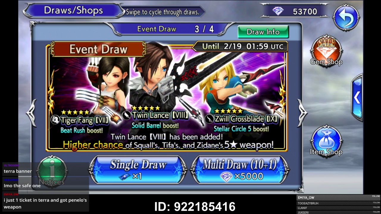 A late multi draw of Terra's Banner | DFFOO