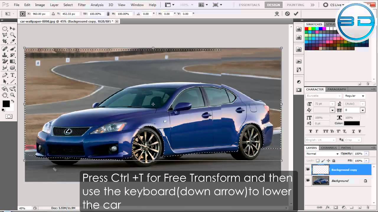 CS5 Tutorials How to lower a car (Lowering a Lexus IS) YouTube