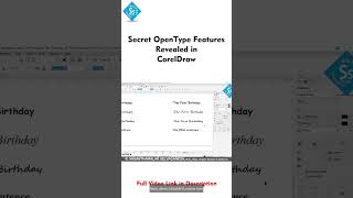 SECRET OPENTYPE FEATURES REVEALED IN CORELDRAW #coreldrawtips