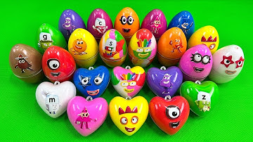 Looking For Numberblocks Eggs, Mini Heart with Rainbow CLAY Coloring! Satisfying ASMR Videos