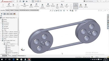 How to Make / Create BELT and Assemble / Mate Pulleys in SoldWorks
