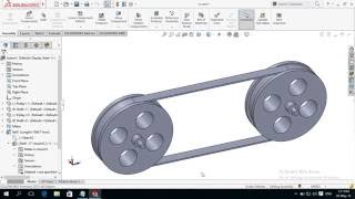 How to Make / Create BELT and Assemble / Mate Pulleys in SoldWorks screenshot 5
