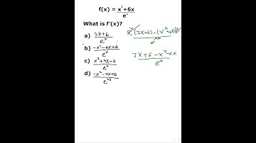 AP Calc MC Question 017; quotient rule #Shorts