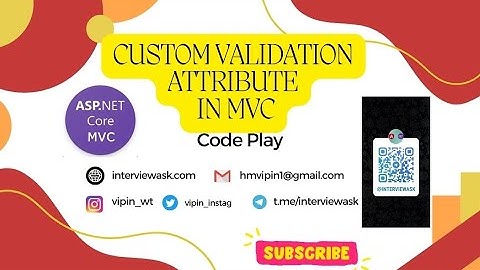 Custom Validation Attribute In Asp.net MVC 5 | Asp.Net Tutorials #mvc5 #aspnetcoremvc #coding