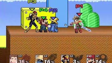 Super Smash Flash 2 v0.8b: Lloyd VS. Black Mage VS. Captain Falcon VS. Mario