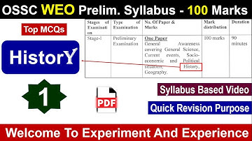 OSSC WEO Class | History | #ossc | #osscweo | #osscexam
